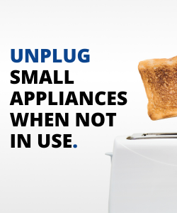 Unplug small appliances when not in use.