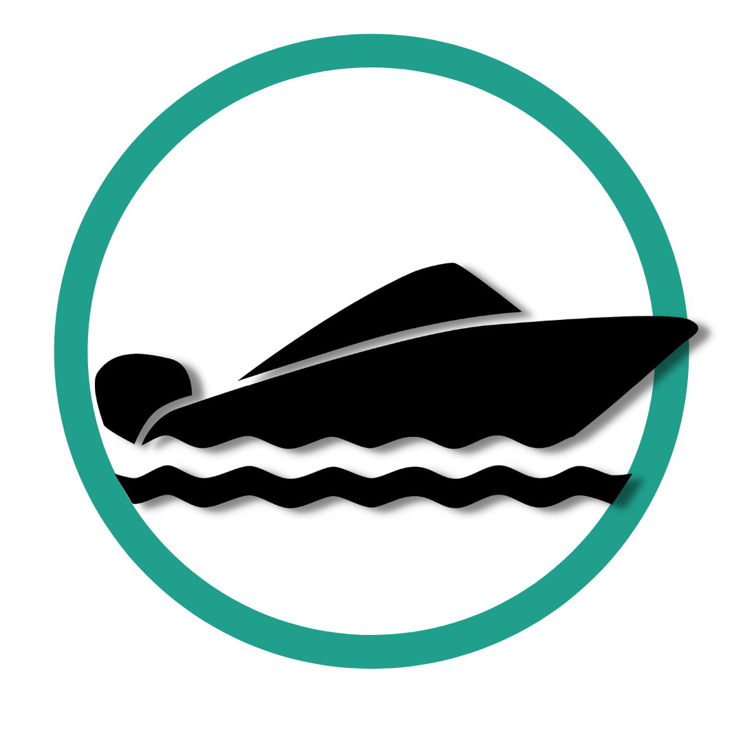 Graphic of a motorboat
