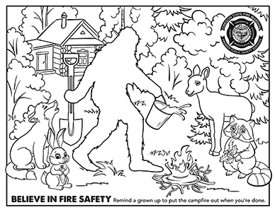 Bigfoot "Believe" Coloring Sheet