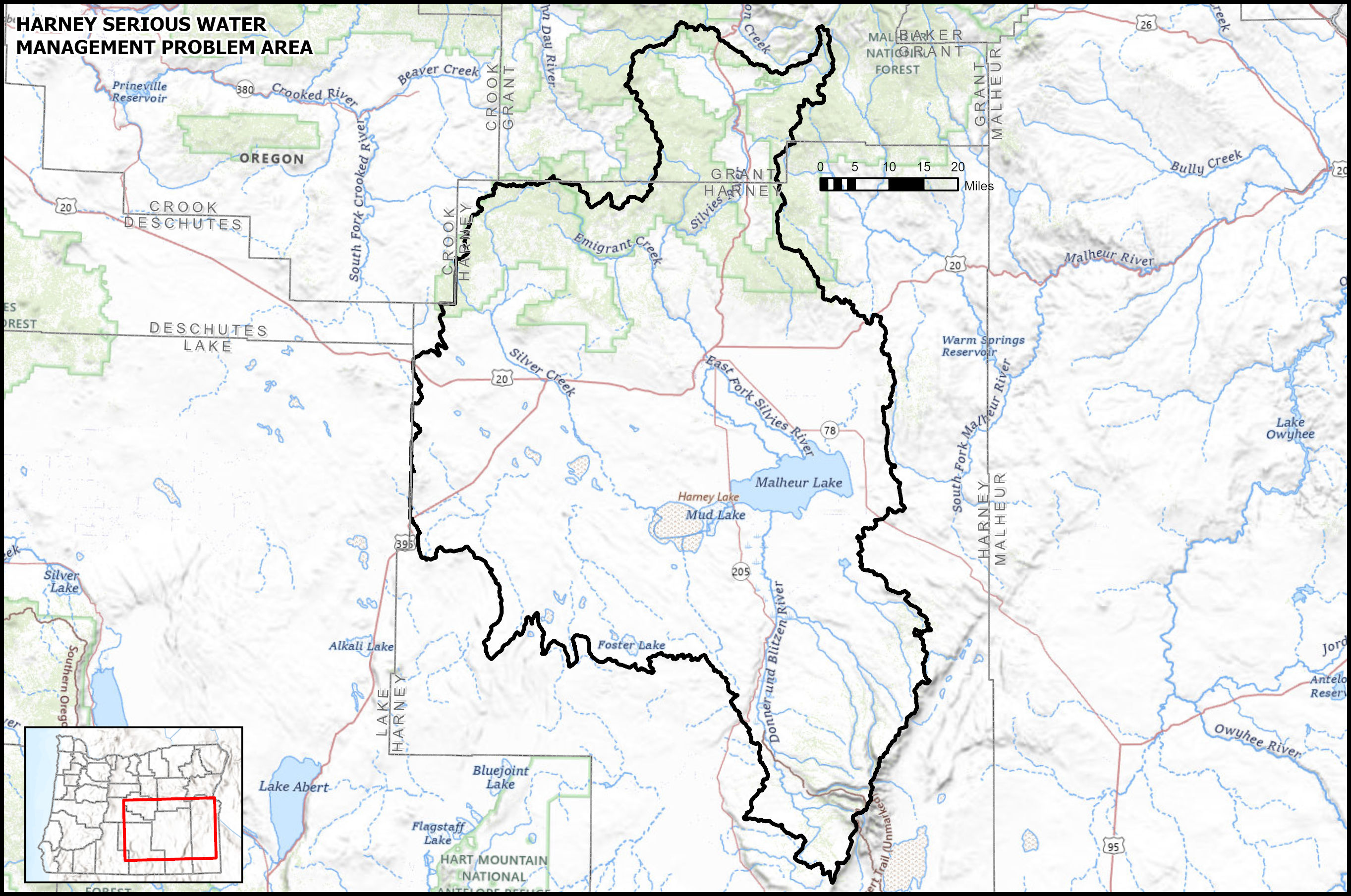 Map of Serious Water Management Problem Area Boundaries