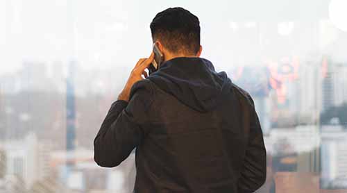 person talking on cell phone