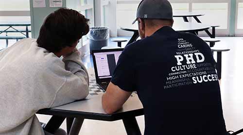 staffperson working with youth