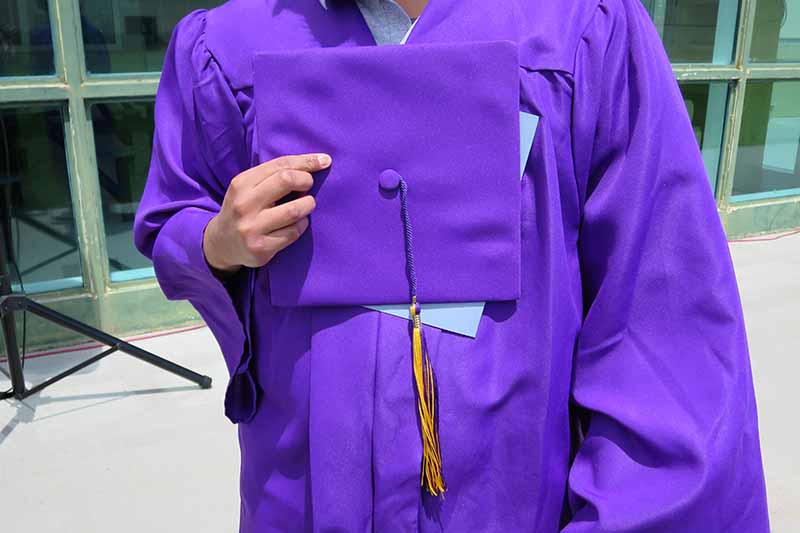 student at graduation