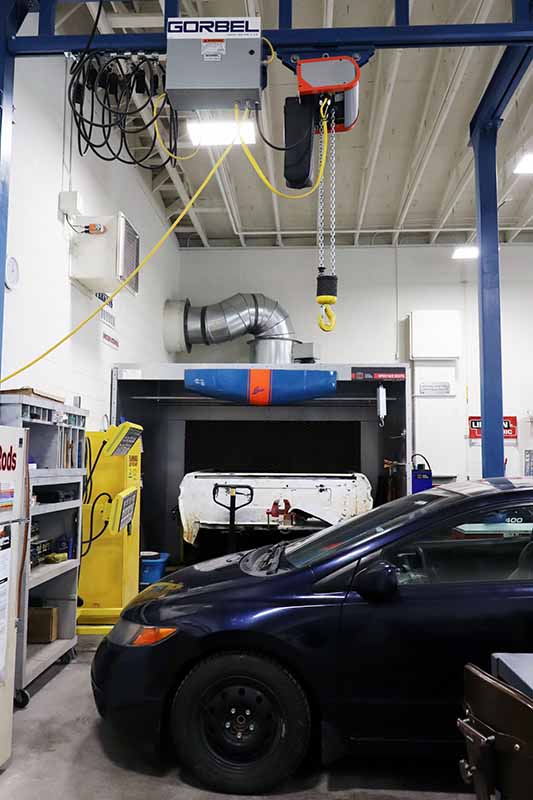 automobile in vocational shop