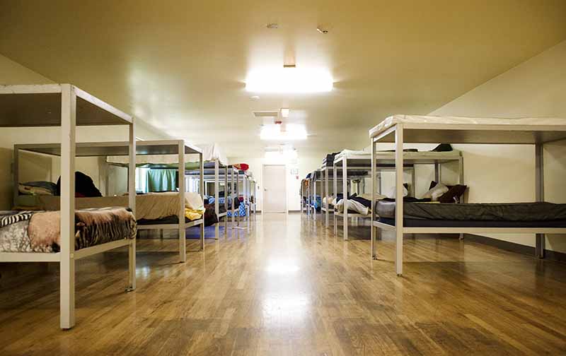 bunk beds in sleeping area