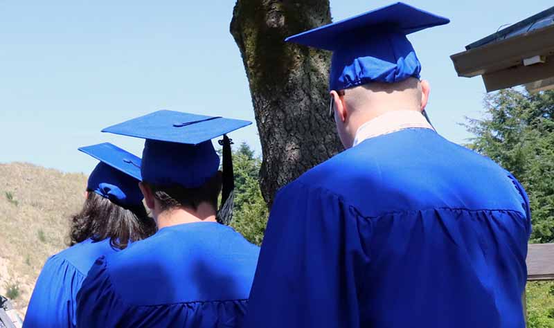 students at graduation