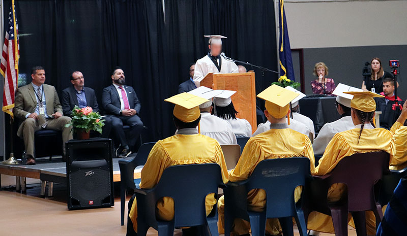 students at graduation