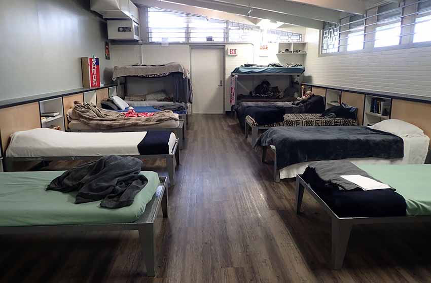 inside sleeping room of living unit