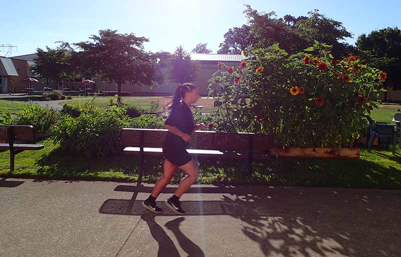 a runner outside
