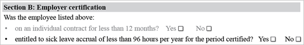screenshot of section B, question 2