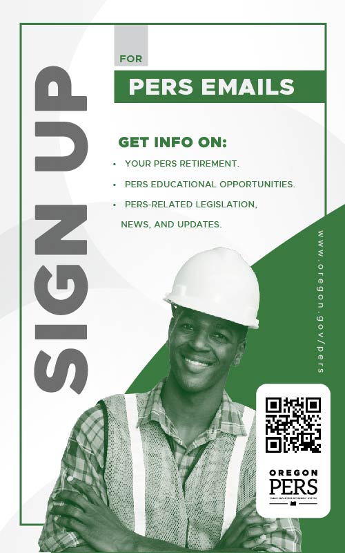 GovDelivery email sign up 11 by 17 inch poster featuring a construction worker