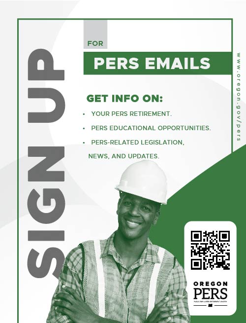 GovDelivery email sign up 8.5 by 11 inch poster featuring a construction worker