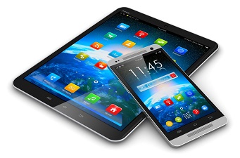 iPad and iPhone on a display
