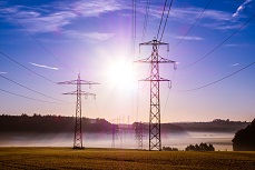 power lines in the sun