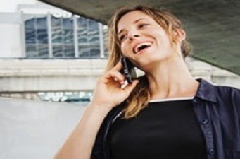 Woman on cell phone outside