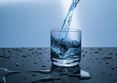 glass of water on table