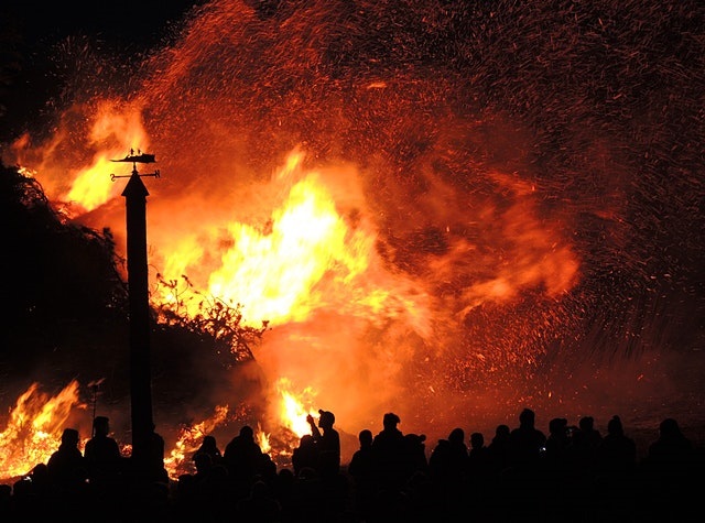 wildfire burning