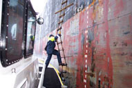 pilot climbing ladder