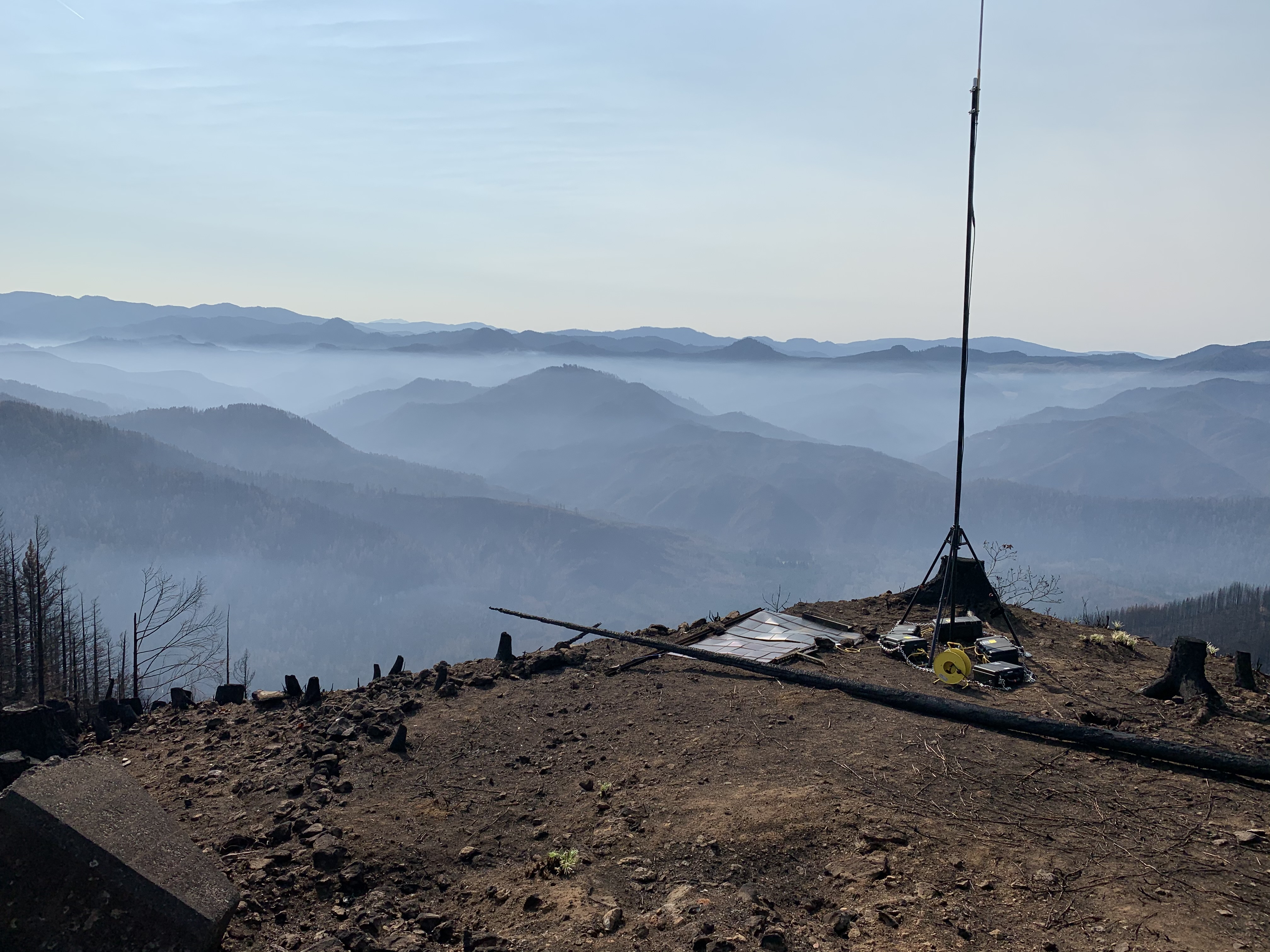 Portable Radio Tower in fire affected area