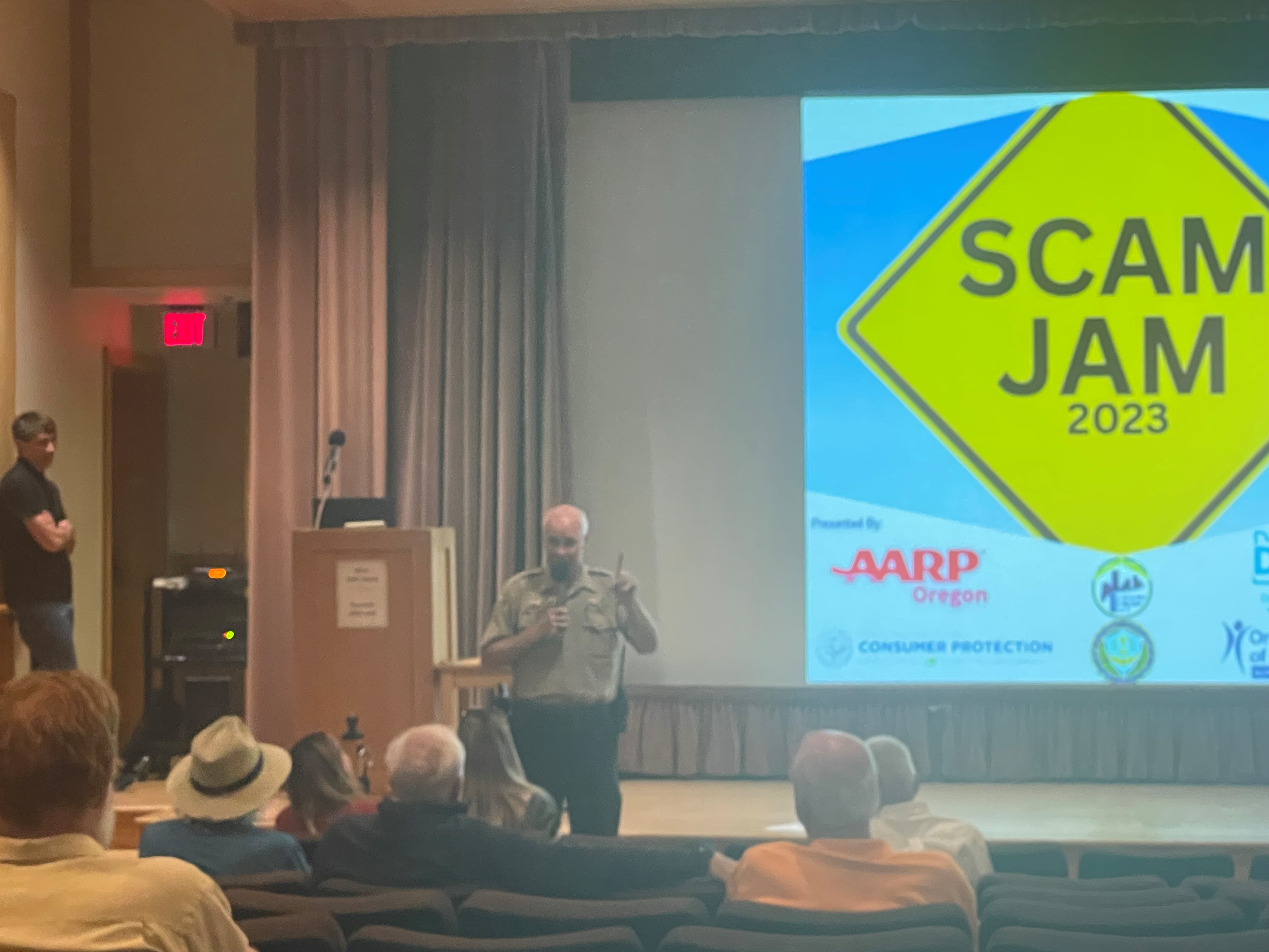 Photo of presentation at the scam jam