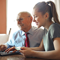 two people at a computer