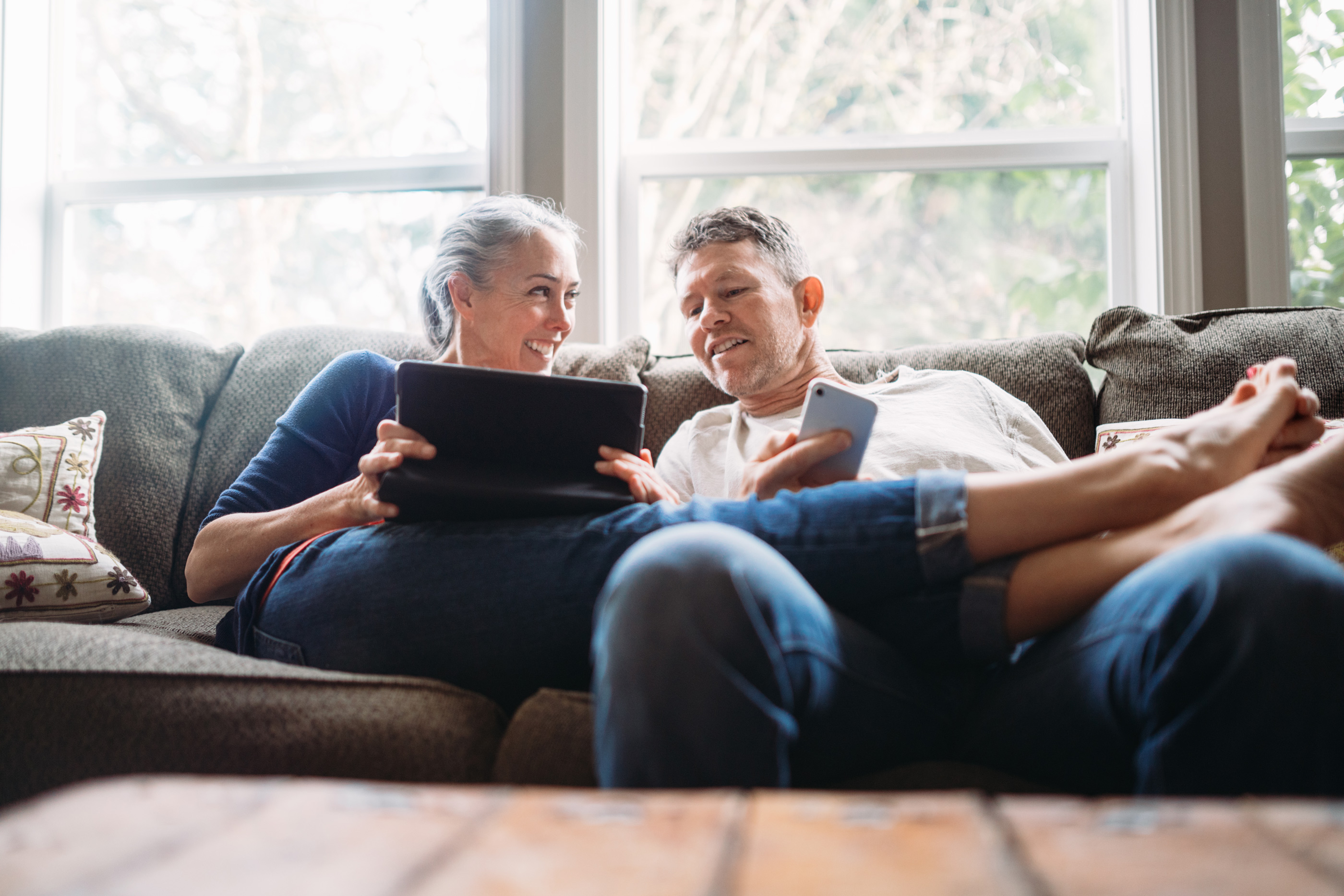 Couple sitting together