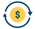 icon of money with two arrows circling